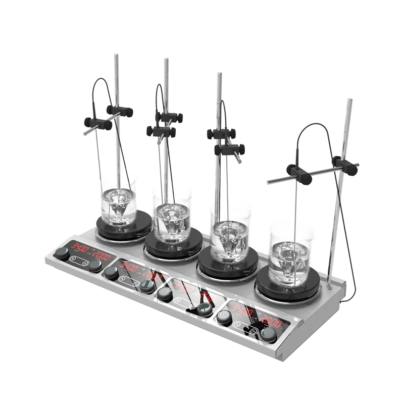 Quadruple independent temperature control hotplate  magnetic stirrer with digital mgst2