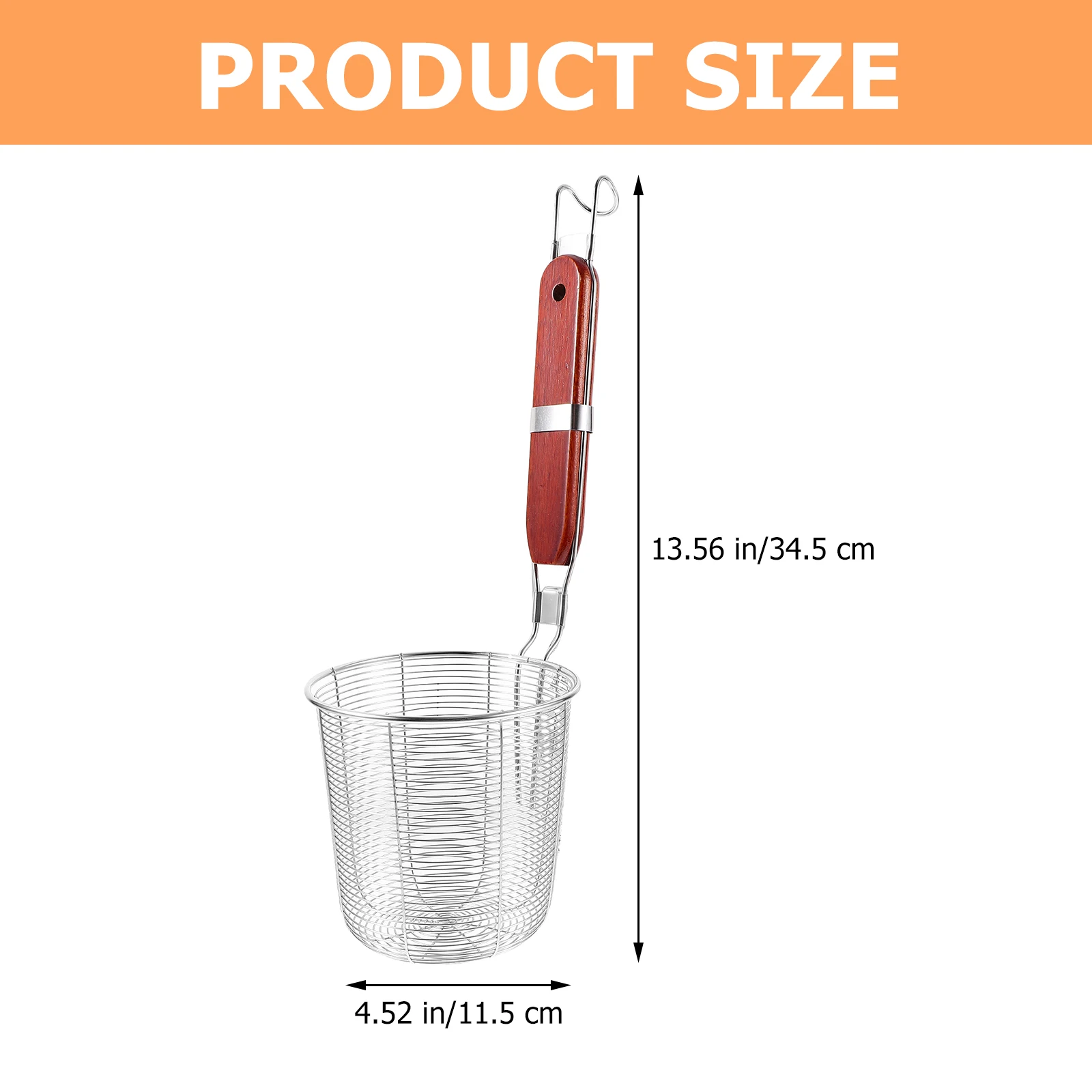 

2pcs Stainless Steel Colander Spider Skimmer Noodle Mesh Strainer Dumpling Kitchen Tool Long Wooden Handle Burn Resistant Home