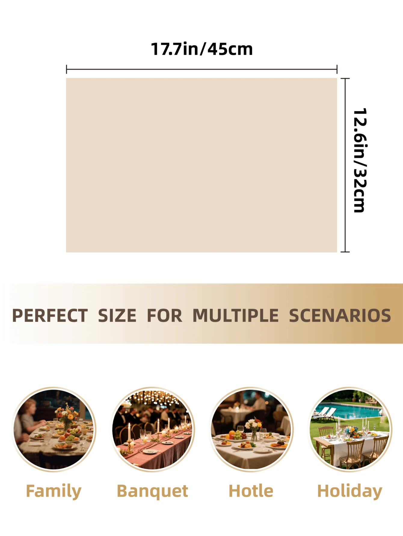 1/2/4/6pcs Plain Embroidery Rectangle Placemat Home Kitchen Decoration Table Mat Water Cup Bowl Plate