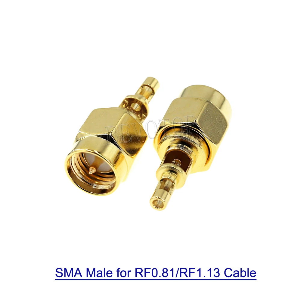 10Pcs/Lot SMA Male/Female Or RP-SMA Female Bulkhead Solder for RF0.81/RF1.13 Cable Straight RF Connector Gold Plated 50 Ohm