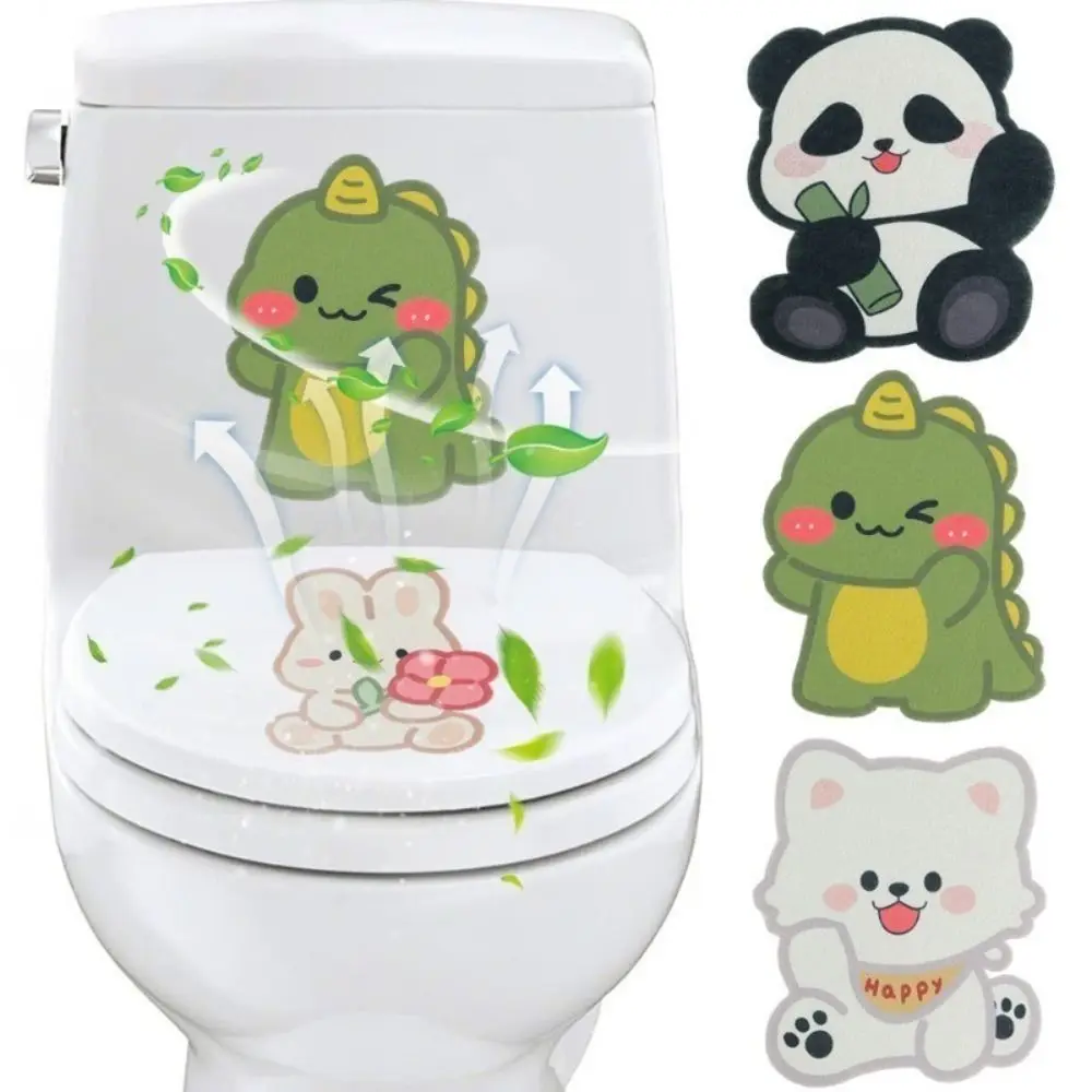 Self-adhesive Toilet Deodorant Stickers Cartoon Animal Pattern Flower Fragrant Odor Removal Stickers No Trace Eco-friendly