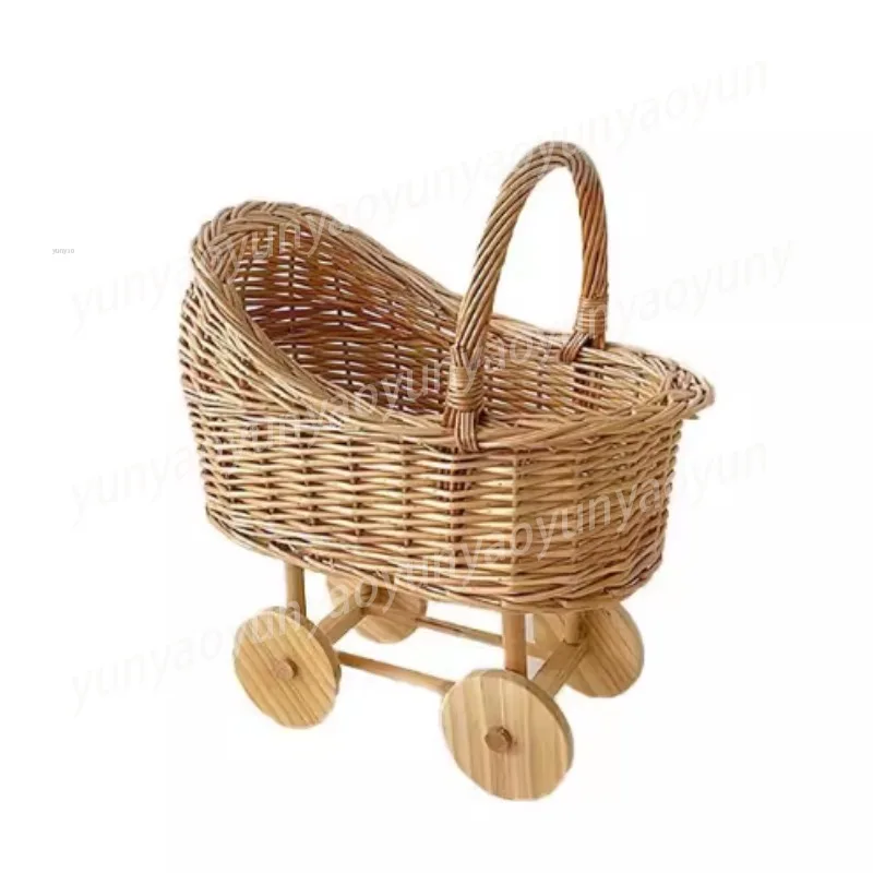 

Плетеная корзина-тележка для цветов, декоративное украшение, подарок