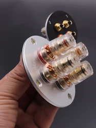 GHXAMP 75mm Round All-copper Terminal Box Speaker Junction Box DIY Accessories 1PC