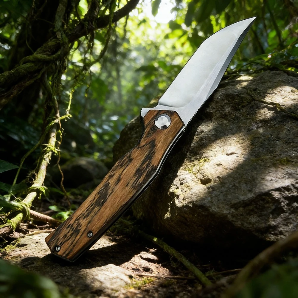 

Portable Tactical Wilderness Adventure Jungle Hunting Self-defense Knife D2 Blade Portable Outdoor Camping Fishing Folding Knife