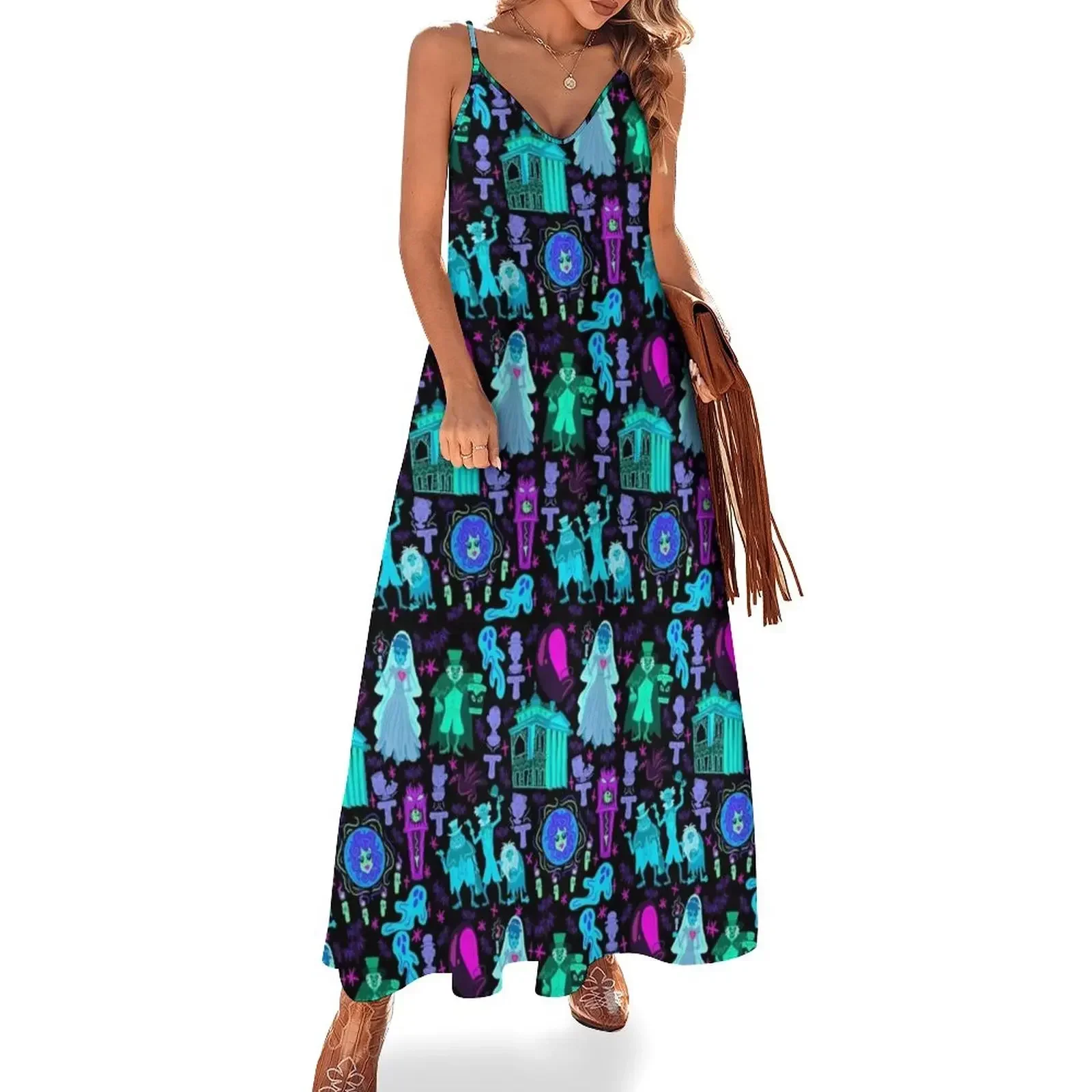 

Haunted Mansion Sleeveless Dress african dresses for woman long sleeve dresses Elegant gown Dress