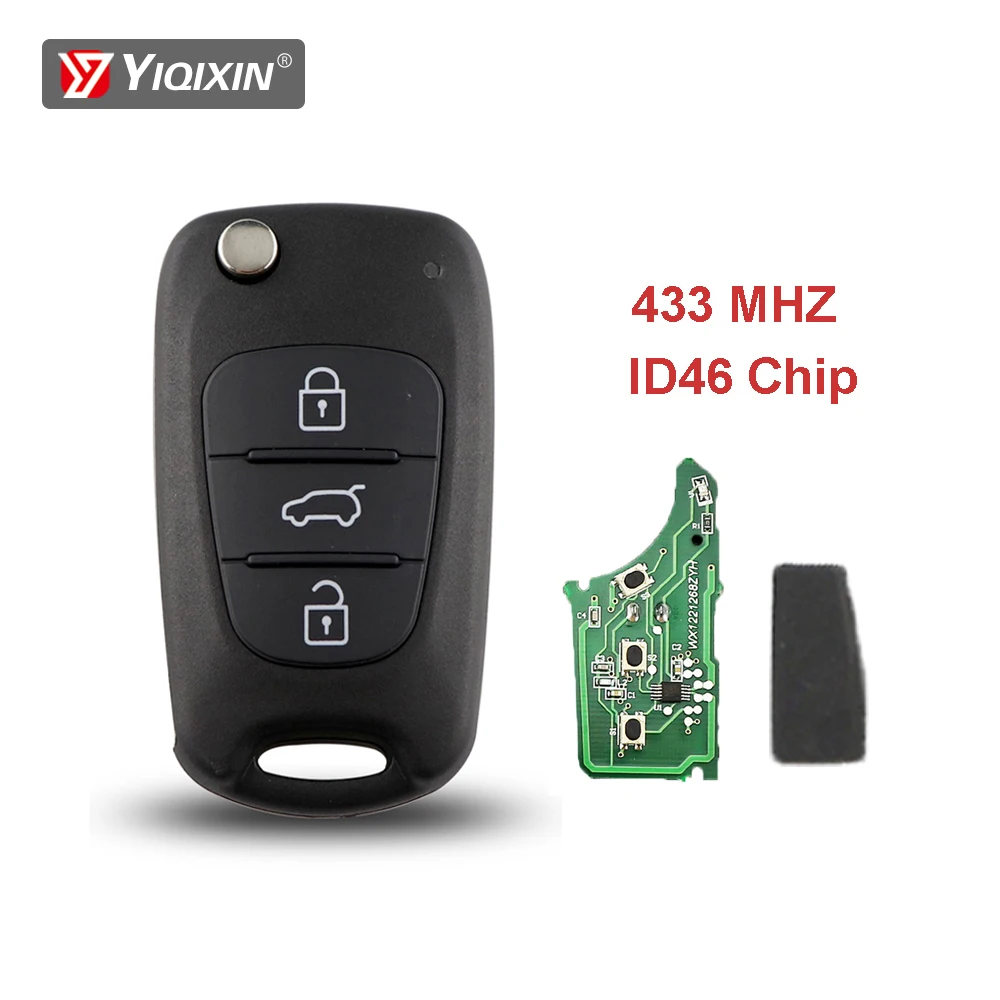 433Mhz ID46 Chip Remote Car Key For Hyundai I20 I30 IX35 I35 Accent Solaris Elantra Picanto For Kia Picanto Sportage Rio3 K5 K2