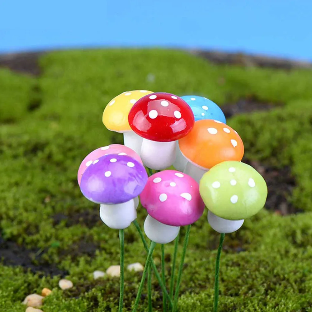 

100pcs Foam Mushroom Decorations Mini Simulation Mushrooms Artificial Garden Park Bonsai Fairy Tale Landscape Ornament For