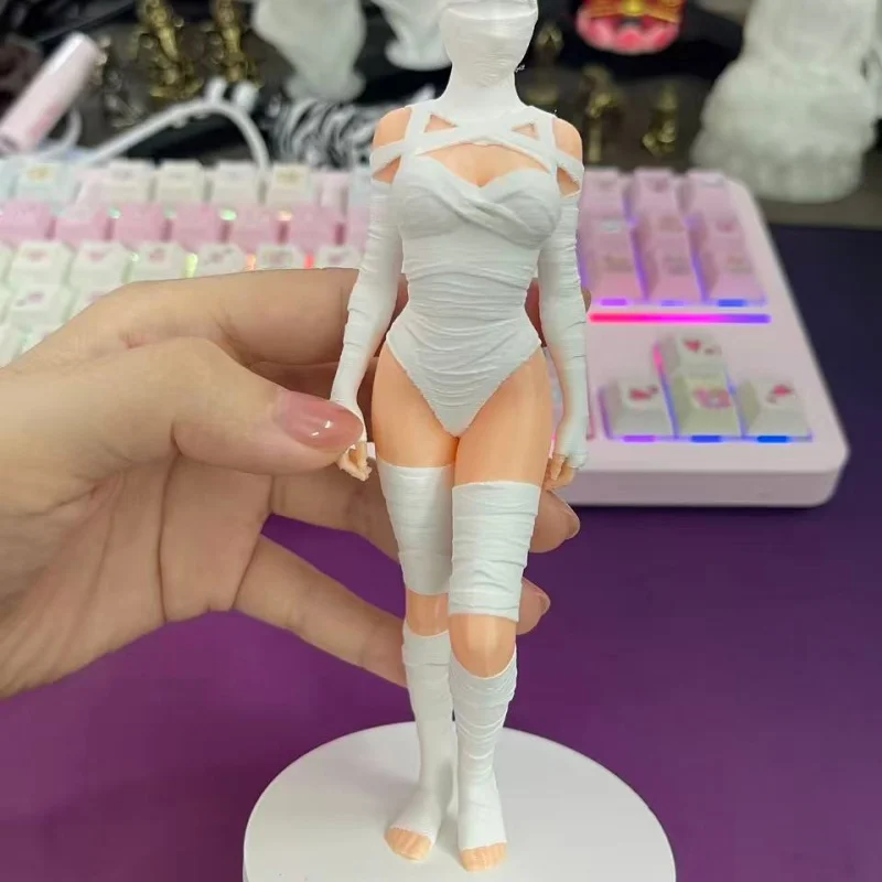 Egyptian Pyramid Mummy Girl Figurine Two Color 3D Printing Handmade Sexy Girl Desktop Ornament Office Bookshelf Decor Craft