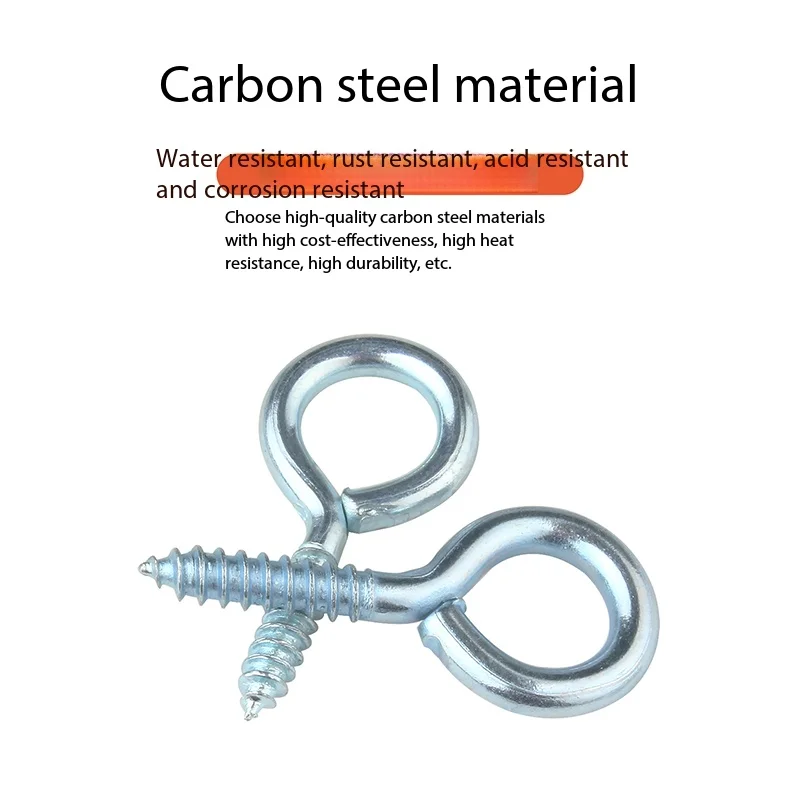 Galvanized Closed Eye Self Tapping Hooks, Solid Ring Metal Lamp Eye Screws Full Sizes M1 to M14 For Indoor Hanging Decoration