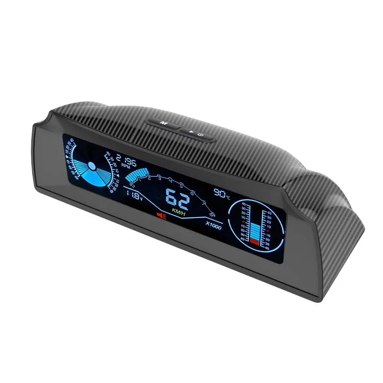 X90 OBD2 Car Head-Up Display, medidor de inclinação, inclinômetro, LCD HD, alarme digital inteligente