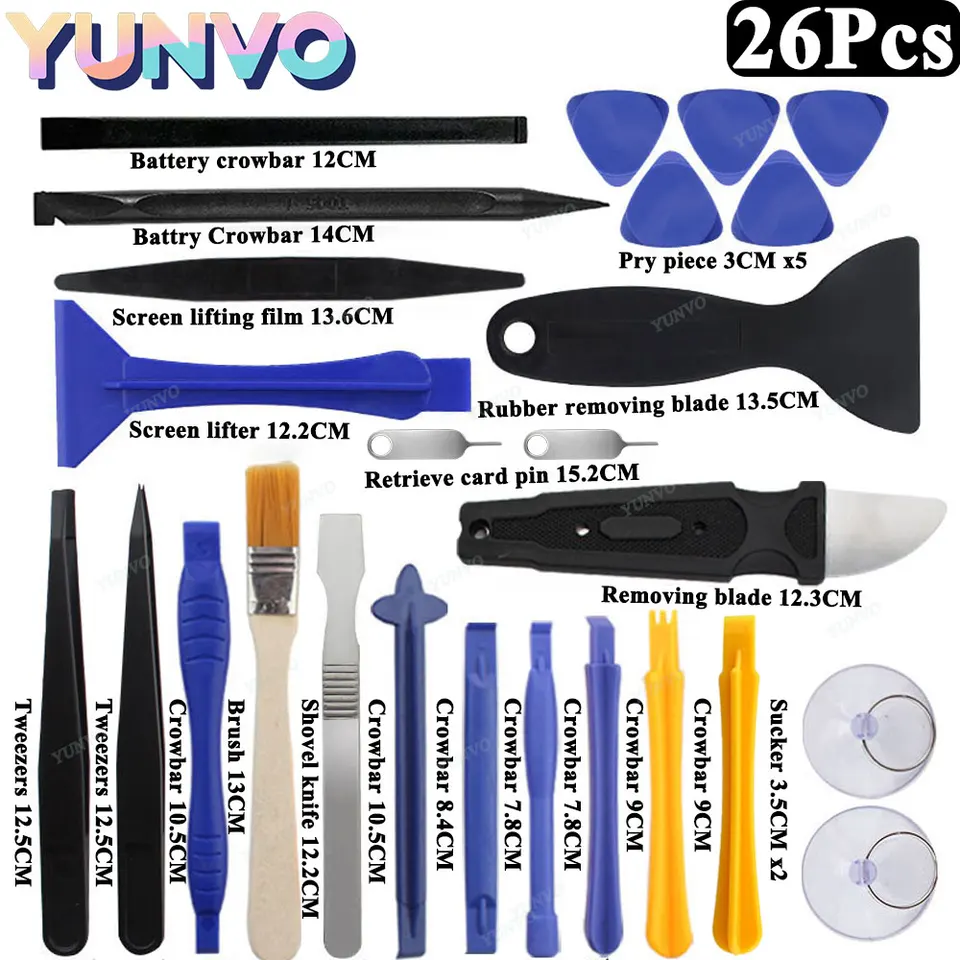 Kit Universal de Herramientas de Apertura de Pantalla, Espátulas de Plástico para Desmontaje para iPhone, Teléfonos Móviles y Reparación de Portátiles 3