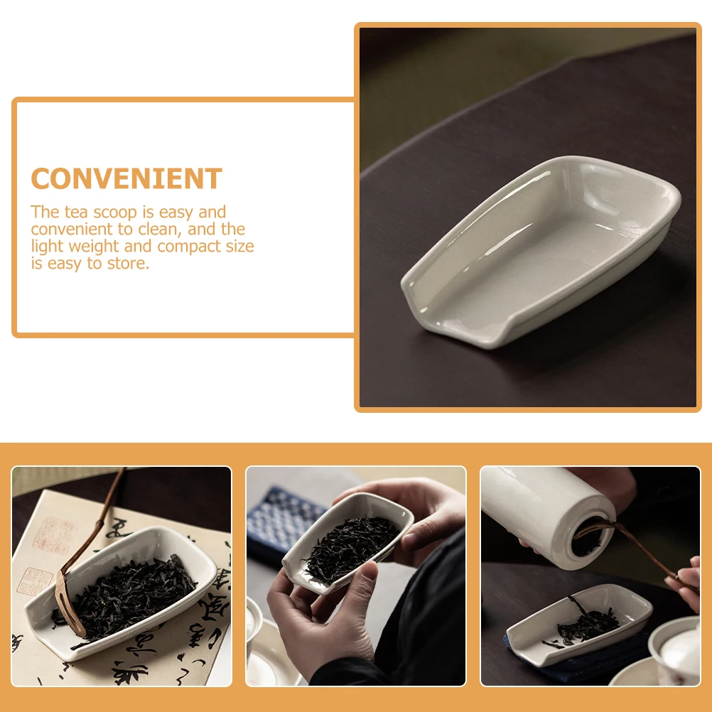 

Multi-Function Ceramic Tea Shovel Sturdy Healthy Material Smooth Edges Easy to Clean Portable Lightweight for Daily Use Home