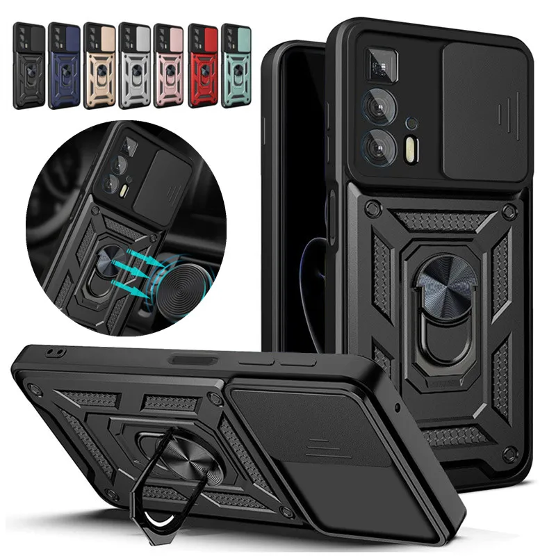 Motorola Edge 20 Pro Lite Case Slide Camera Shockproof Armor Case For Moto Edge 2021 Car Magnetic Holder Ring Protect Back Cover