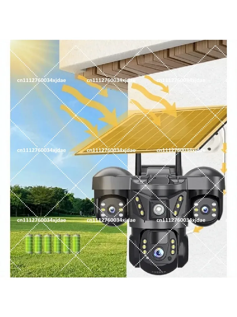 Solar Security Camera 360 View Wireless Outdoor Battery Powered HD Night Vision Phone Remote Access