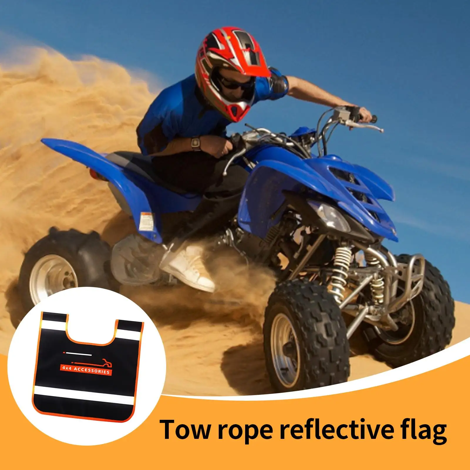 Safety Flags Reflective Safety Tow Flag Rescue Equipment Anti-Rebound Waterproof Sign For Towing Rope Truck Trailer RV Car
