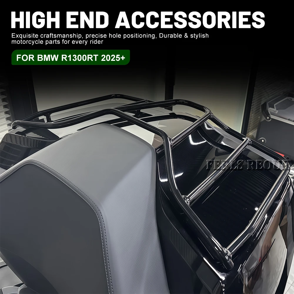 Aluminum Motorcycle Black Tour Pack Trunk Top Rack Luggage Carrier Shelf Bracket For BMW R1300RT 2025+
