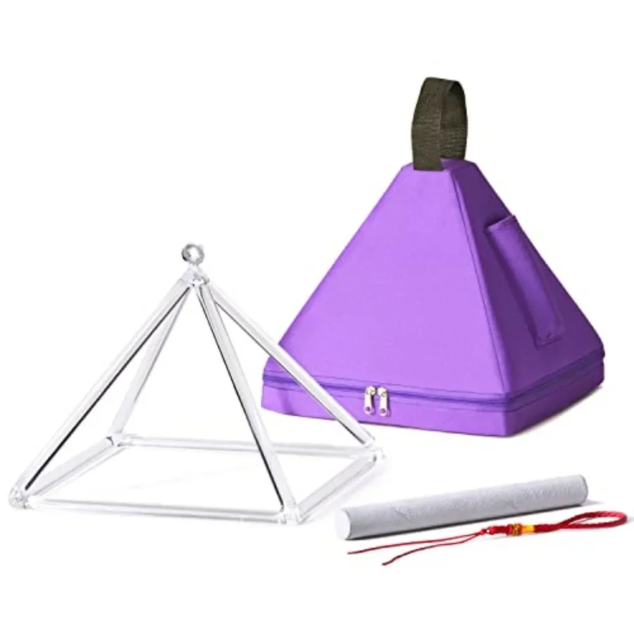 

12 Inch Quartz Crystal Singing Pyramid Healing Musical Instrument + Carry Case Bag Powerful Energy