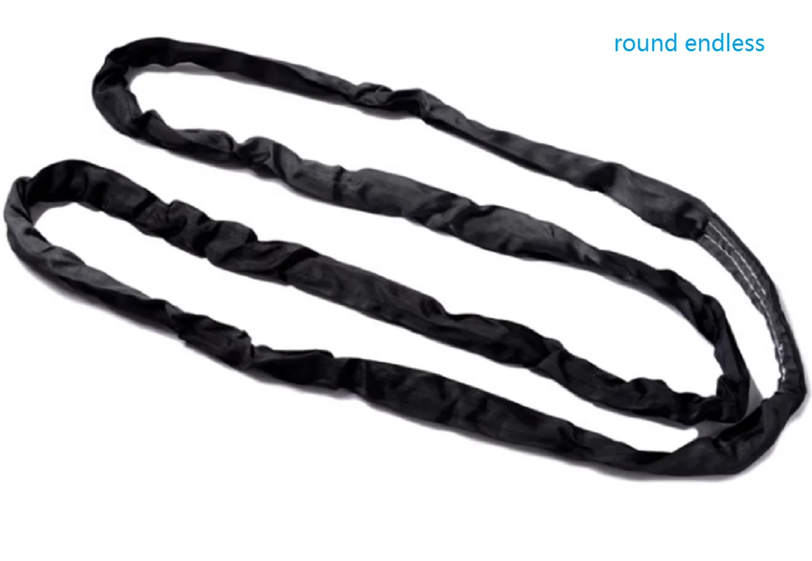 1T-3Ton Black endless soft round sling for stage arena playing 6:1 High tensile industrial grade lifting sling polyester fibe