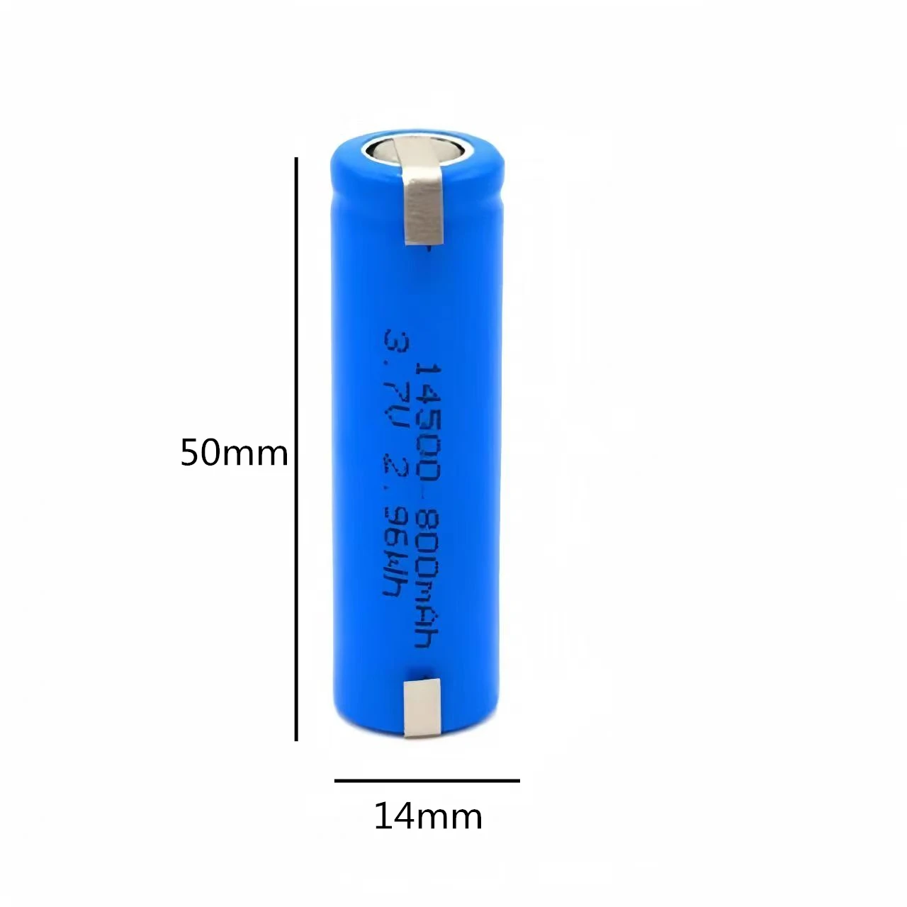 3.7V 14500 rechargeable battery 800mAh with nickel plate lithium battery for shaver trimmer