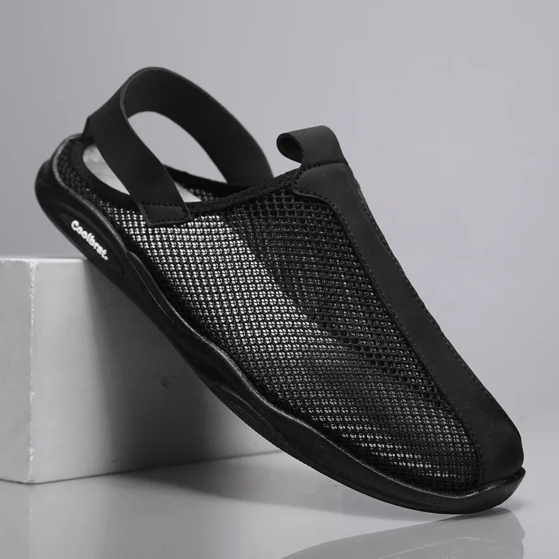 

Summer Mesh Men Casual Shoes Hollow Sandals Non-slip Platform Sneakers Versatile Breathable Walking Shoes Running Sports Shoes