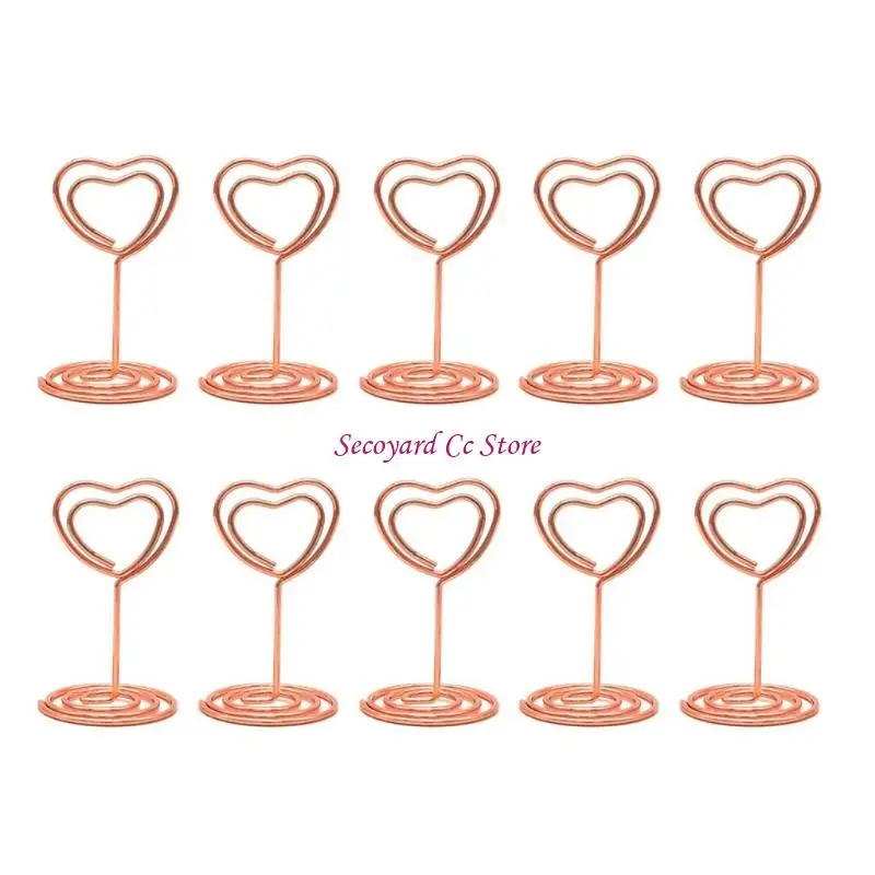 N3UC Pack Of 10 Creative Heart Shaped Metal Table Number Holders For Wedding Party