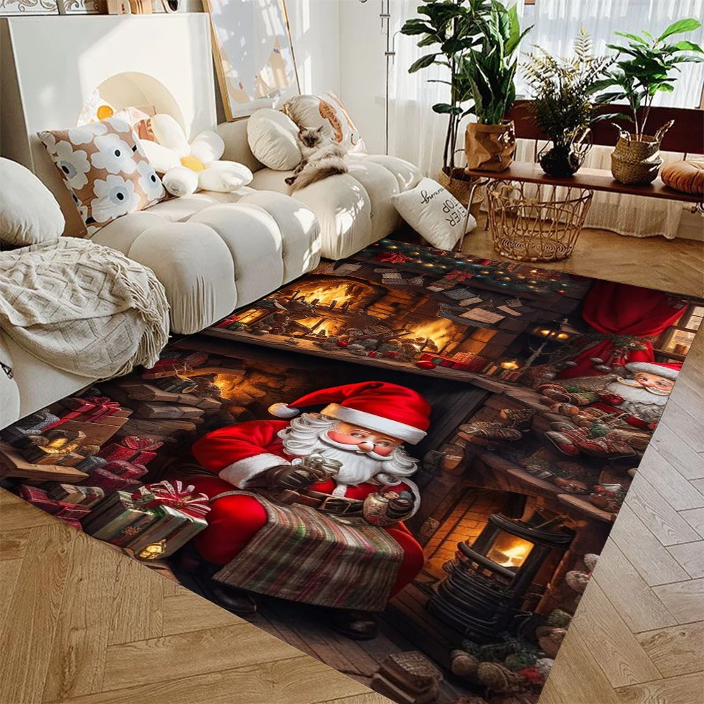 1 قطعة سانتا كلوز تحت عنوان عيد الميلاد السجاد الزخرفية البساط ل سجادة غرفة النوم لغرفة المعيشة منطقة كبيرة السجاد لغرفة المعيشة المنزل #1