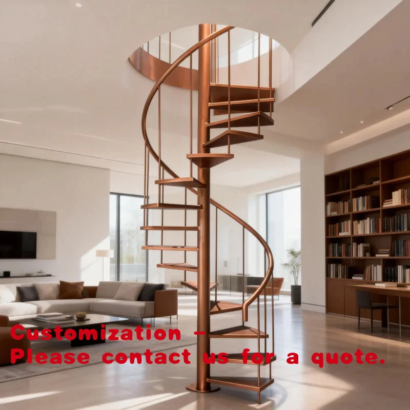 custom.Hot Sale Steel Staircase Round Stairs Staircase Outdoor House and