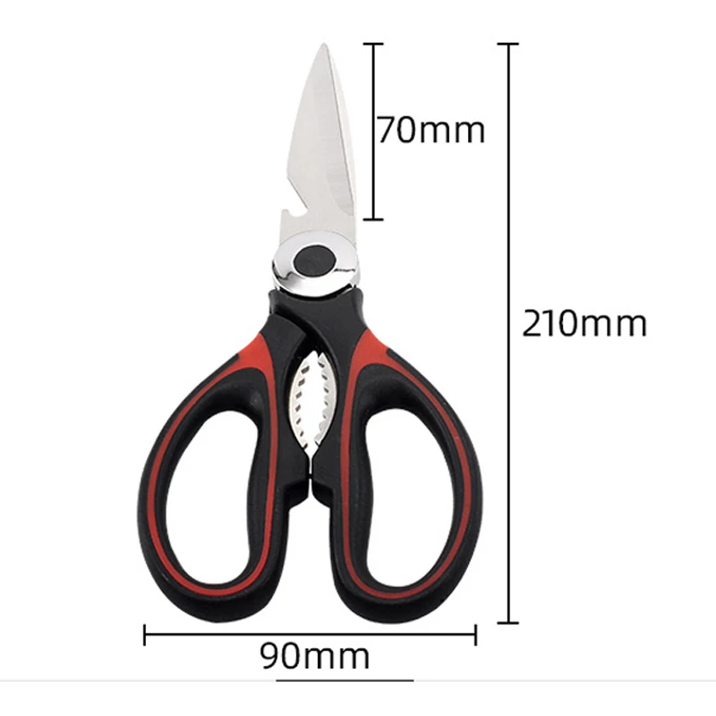Adorable Bicolor Panda Stainless Steel Chicken Bone Scissors All-In-One Kitchen Tool with Bottle Opener Nutcracker