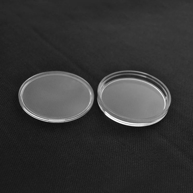 F92B 100pcs 25mm Coin Storage Capsules Holder Round Transparent Plastic Coin Container Protective Case for Coin Collection