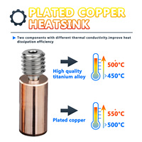 V6 Bimetal Heatbreak Copper Titanium Upgrade Throat For Artillery Sidewinder X1 X2/Genius ,Pro volcano PT100 Heatsink Connector