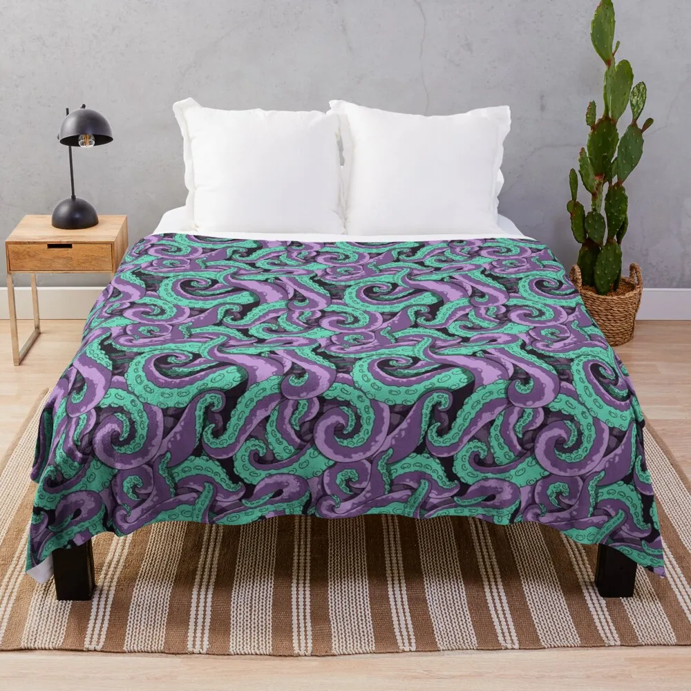 Tentacles Throw Blanket knitted woven blanket