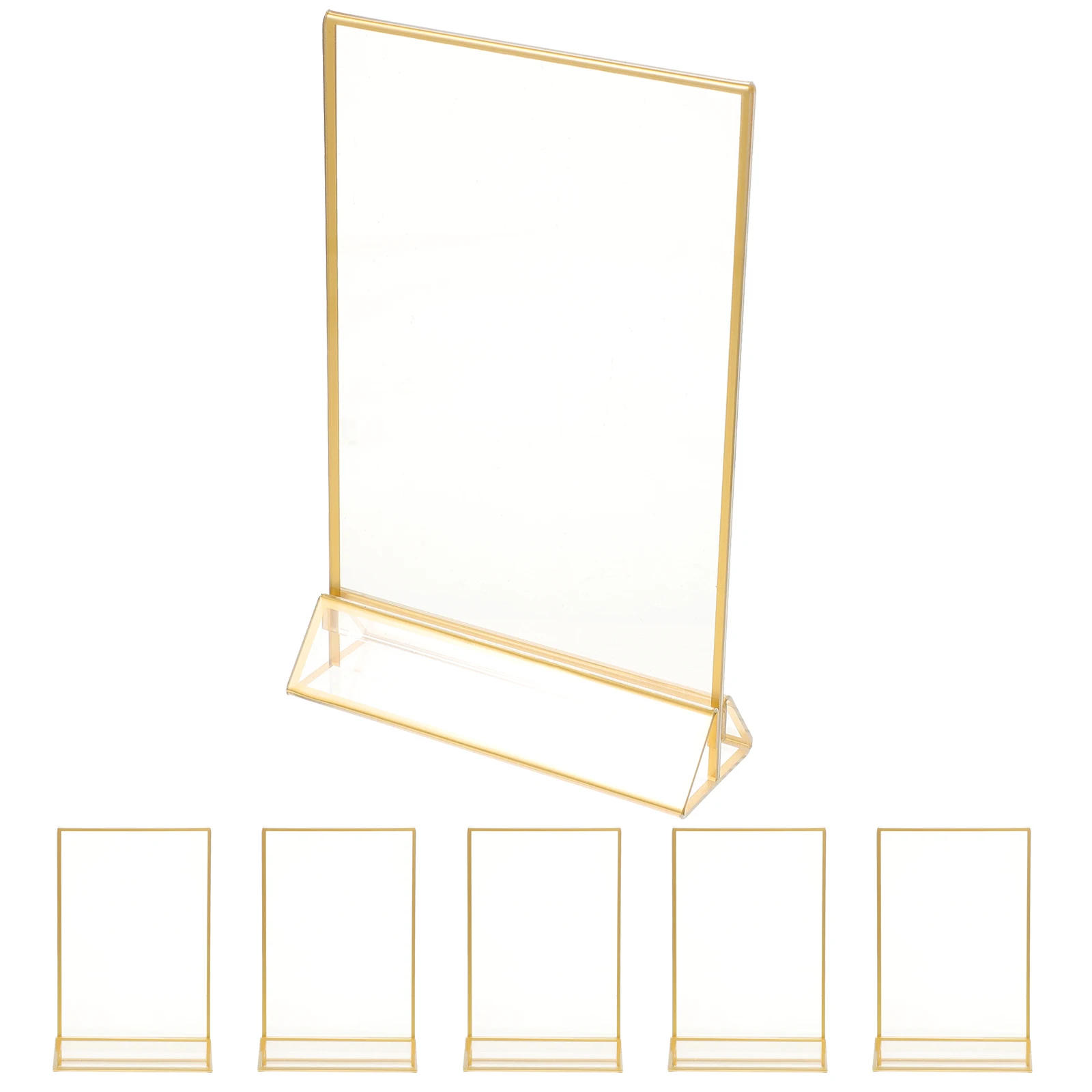 

6pcs Acrylic Blank Sign Tabletop Menu Display Stand Clear For Wedding Supermarkets Advertising Promotional Signs Wear-Resistant