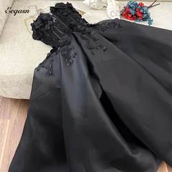 3D Flowers Decoration Evening Dresses Sweetheart Satin Vestidos De Fiesta Party Night Birthday Luxury Dress Customized