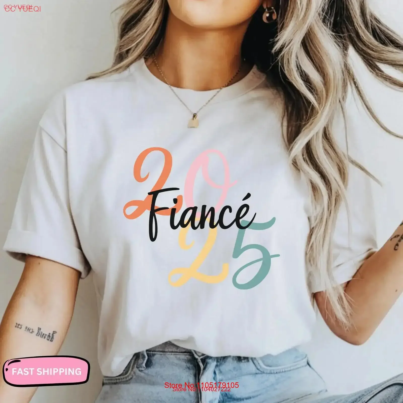 2025 Fiancé T Shirt Engagement Announcement Future Spouse Wedding Planning Couples Matching Outfits Bridal Shower Spring