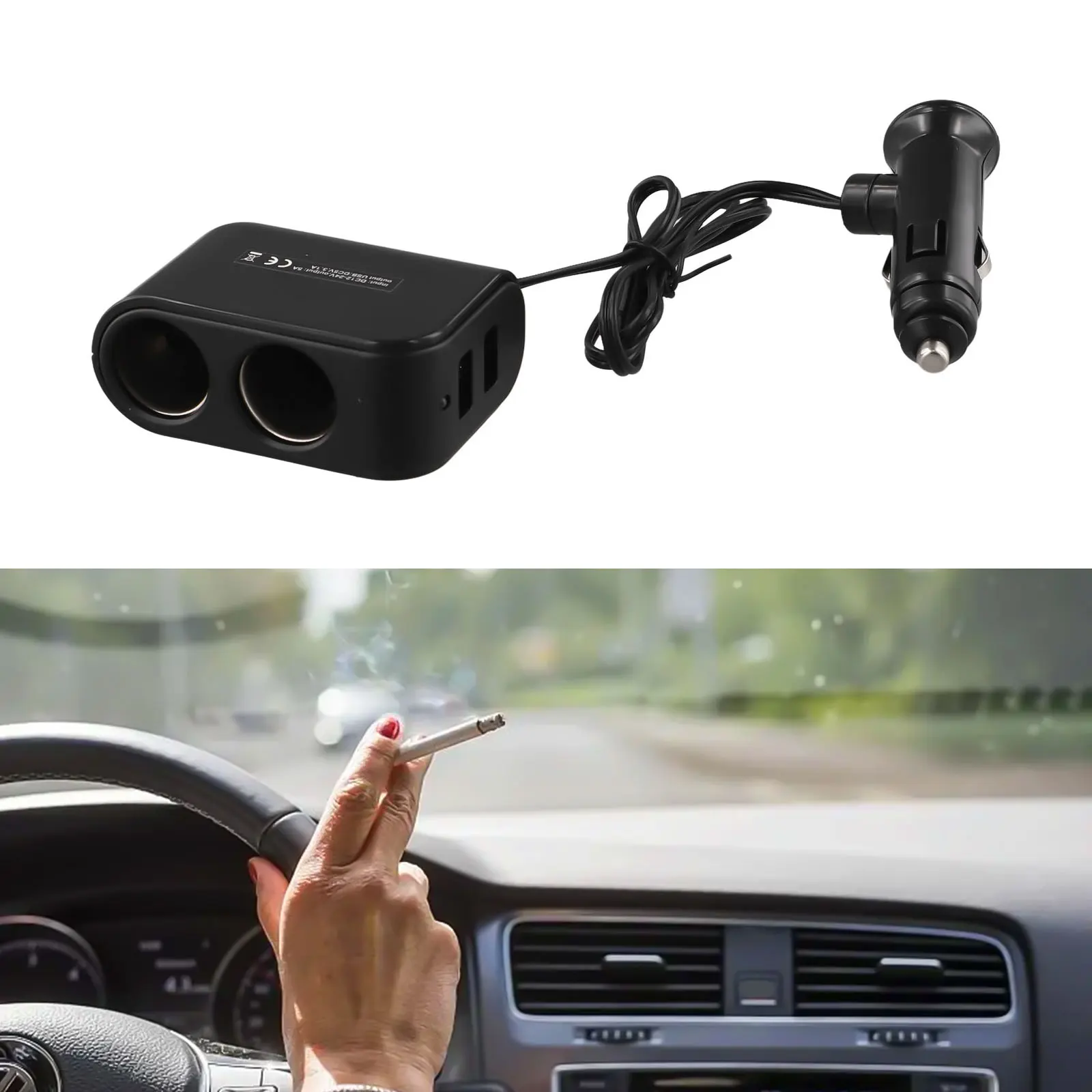 12V 24V Dual USB Automotive Power Adapter for Charging Smartphones for gps Devices and Personal Digital Assistants on the Move