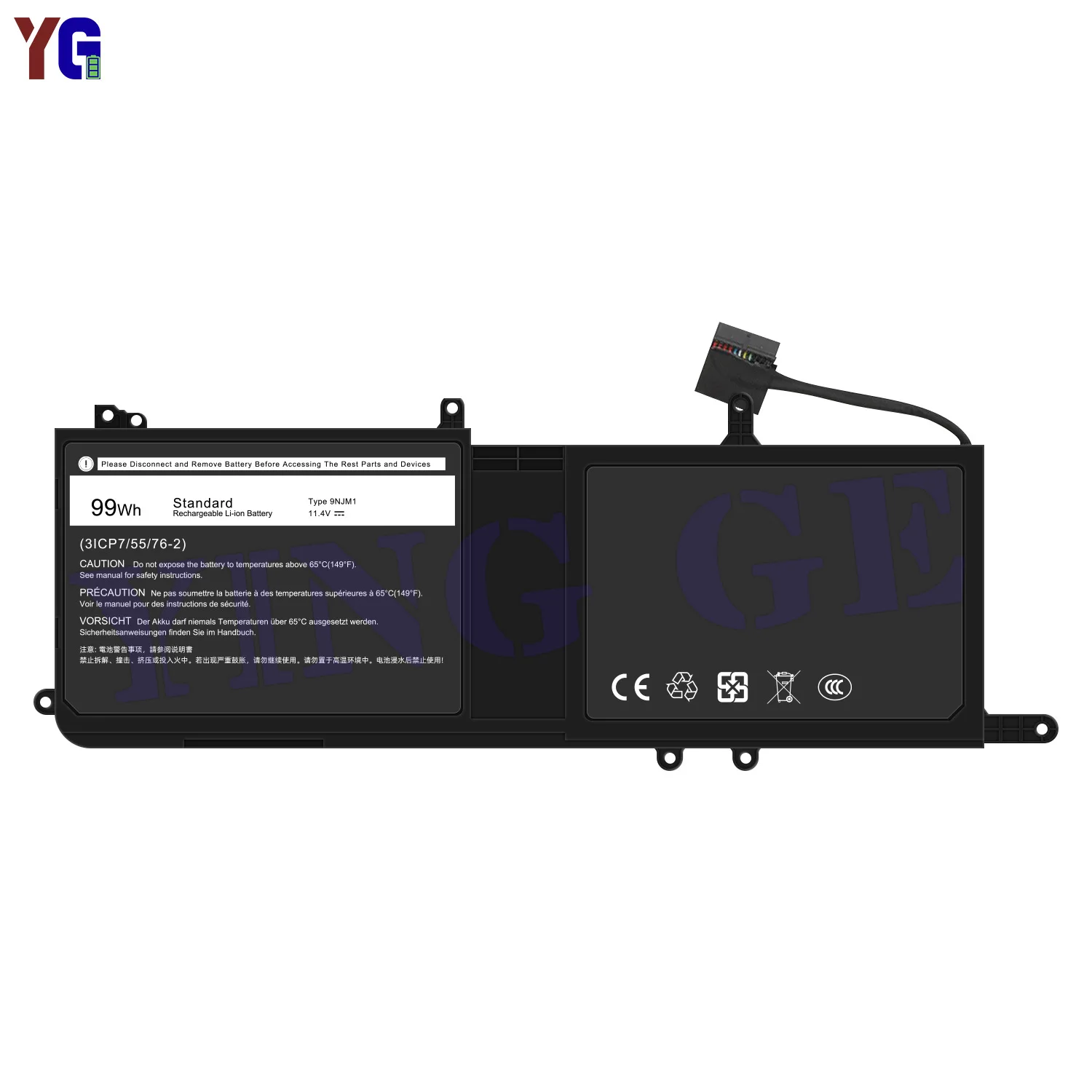 99Wh 9NJM1 Laptop Battery for Dell Alienware 15 R3 R4 17 R4 R5 Series Notebook 0546FF 0HF250 44T2R HF250 MG2YH 0MG2YH 11.4V