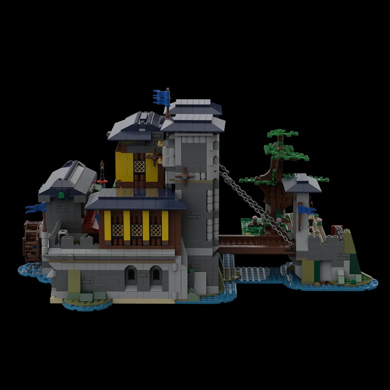 Castello medievale Modello Moc Mattoni da costruzione Modulare Falcon Knight Conserva blocchi tecnologici Regali di costruzione di giocattoli fai da te di Natale