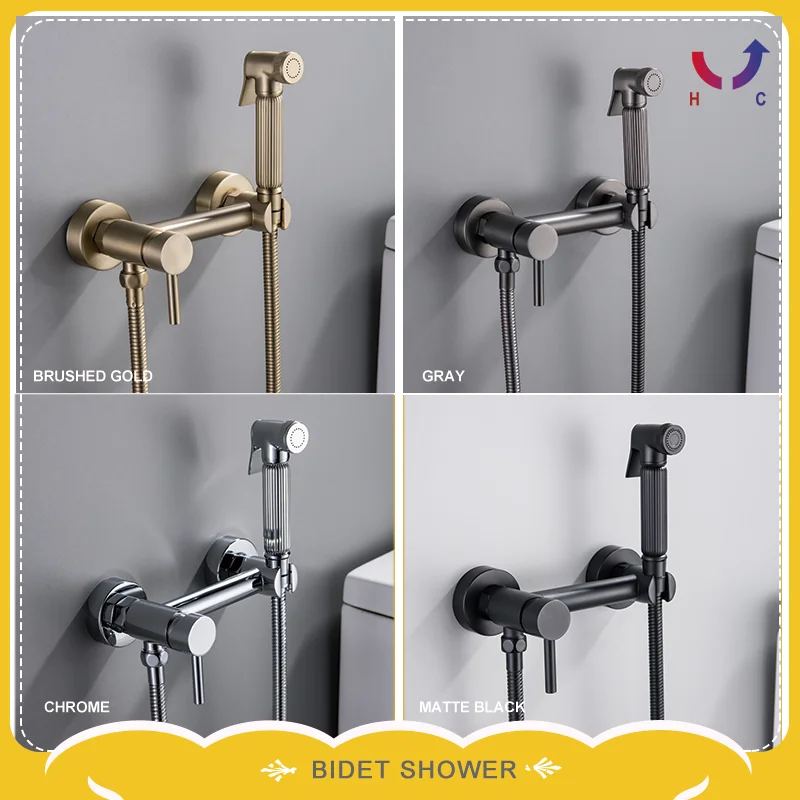 

Brass Single Handle Toilet Sprayer with Hot And Cold Water Mixing Hygienic Self-Cleaning Bidet Faucet for WC Shower