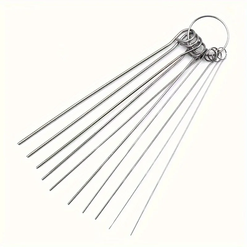 Picture 6: 10 Stainless Steel Needle Shower Head Cleaning Brush Set, Suitable for Multi Size Shower Heads,bathroom Accessory Cleaning Tools