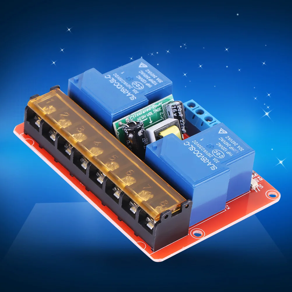 Trigger Control Relay AC100V-250V 30A High Power 2-Channel Relay DC5V High low Level Trigger  Module AC100V-250V Relay