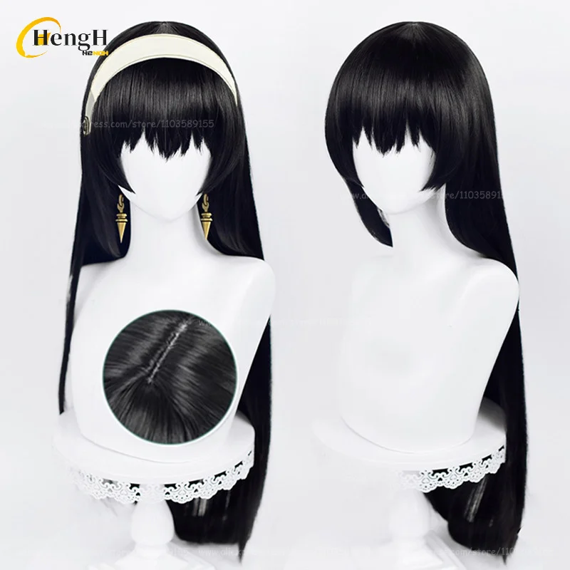 3 Styles Synthetic Hair Anime Yor Forger Long 60cm/80cm Black Updo Cosplay Anime Wigs Yor Briar Heat Resistant Hair Party Wigs