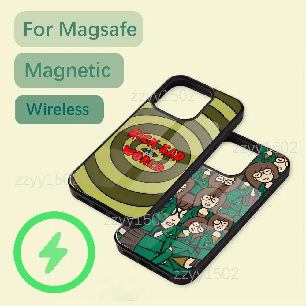 

Cartoon D-Daria Phone Case For iPhone 17,16,15,14,13,12,11,Pro,Max,Plus,Mini,SE4,E Magsafe Wireless Charging