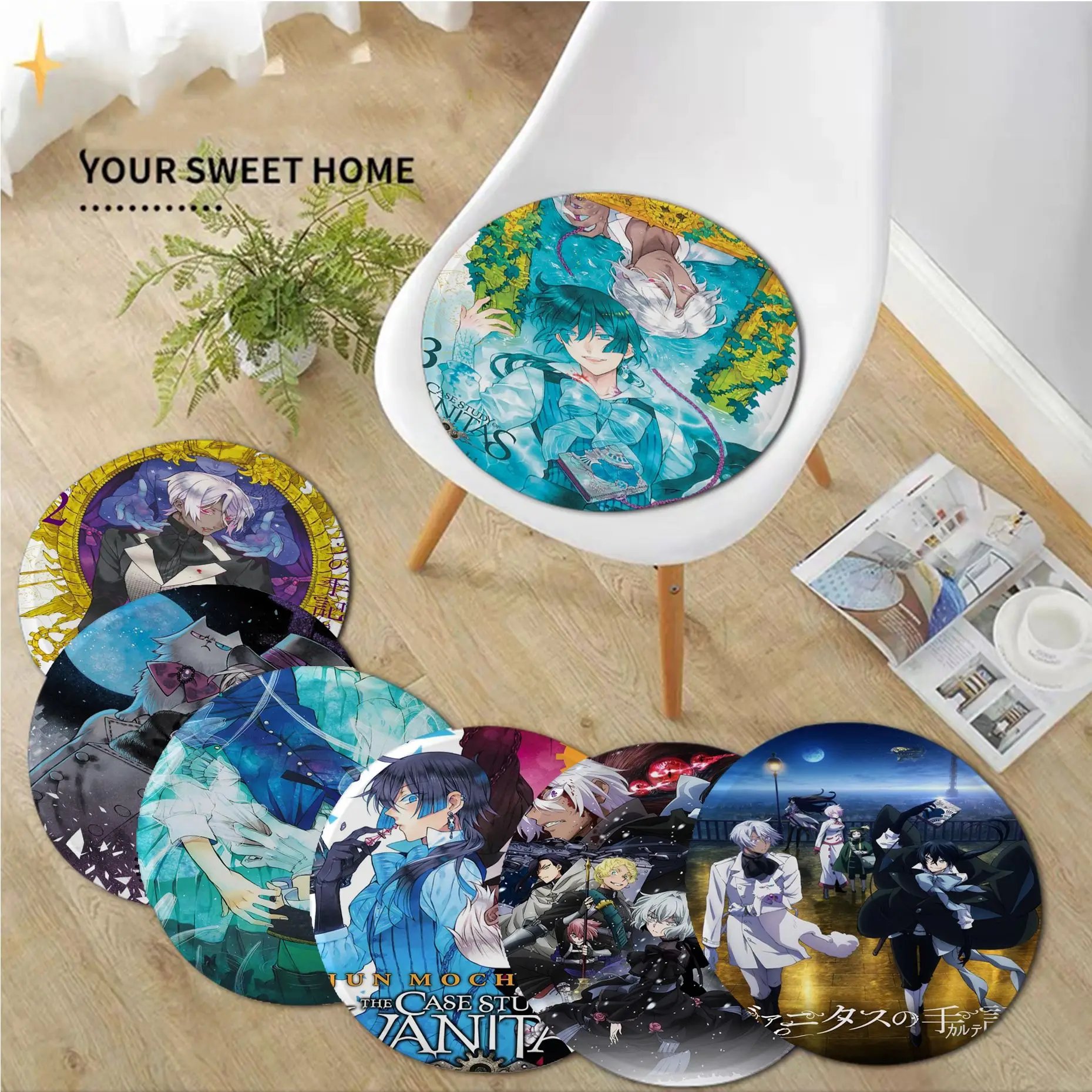 

Anime The Case Study Of Vanitas Four Seasons Stool Pad Patio Home Kitchen Office Chair Seat Cushion Pads Sofa Seat 40x40cm Decor