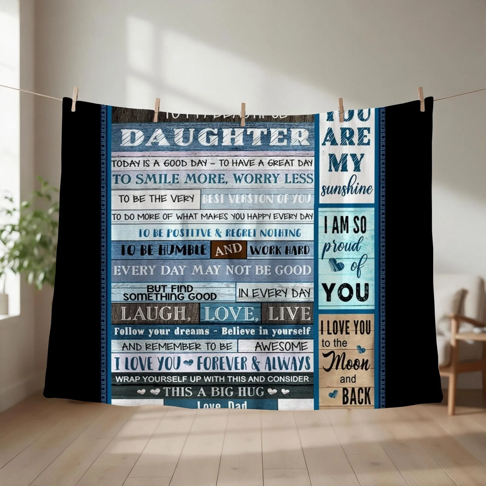 To My Beautiful Daughter You Are My Sunshine Throw Blanket Luxury Thicken Multi-Purpose Sofa Designers Blankets