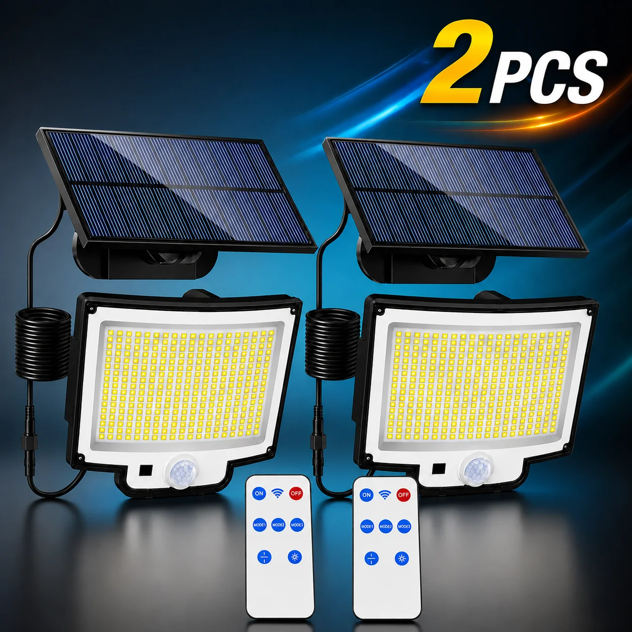 Balance Beam Outdoor - 2Pcs 318LED 태양광 보안 조명 야외