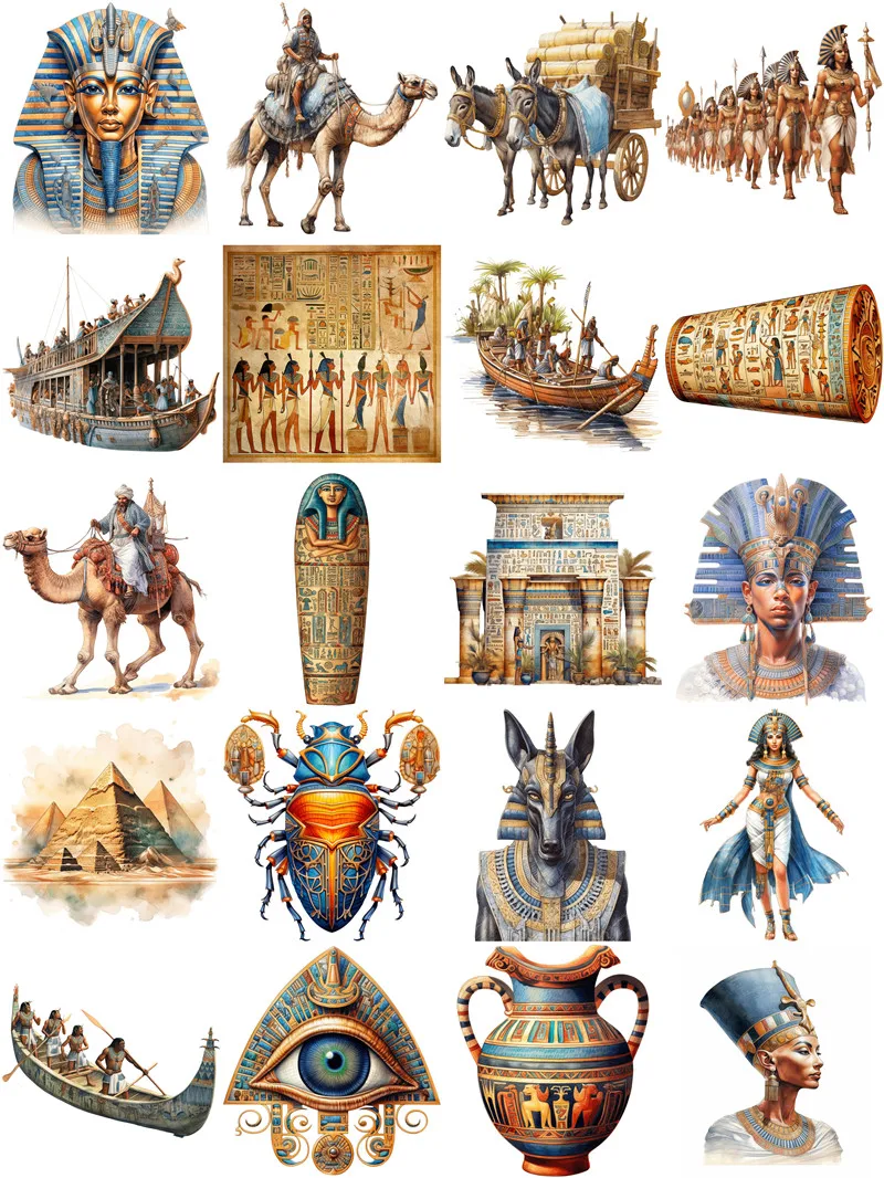 Pegatinas del Antiguo Egipto para manualidades y álbumes de recortes, libro de juguetes para niños, pegatina decorativa, papelería DIY