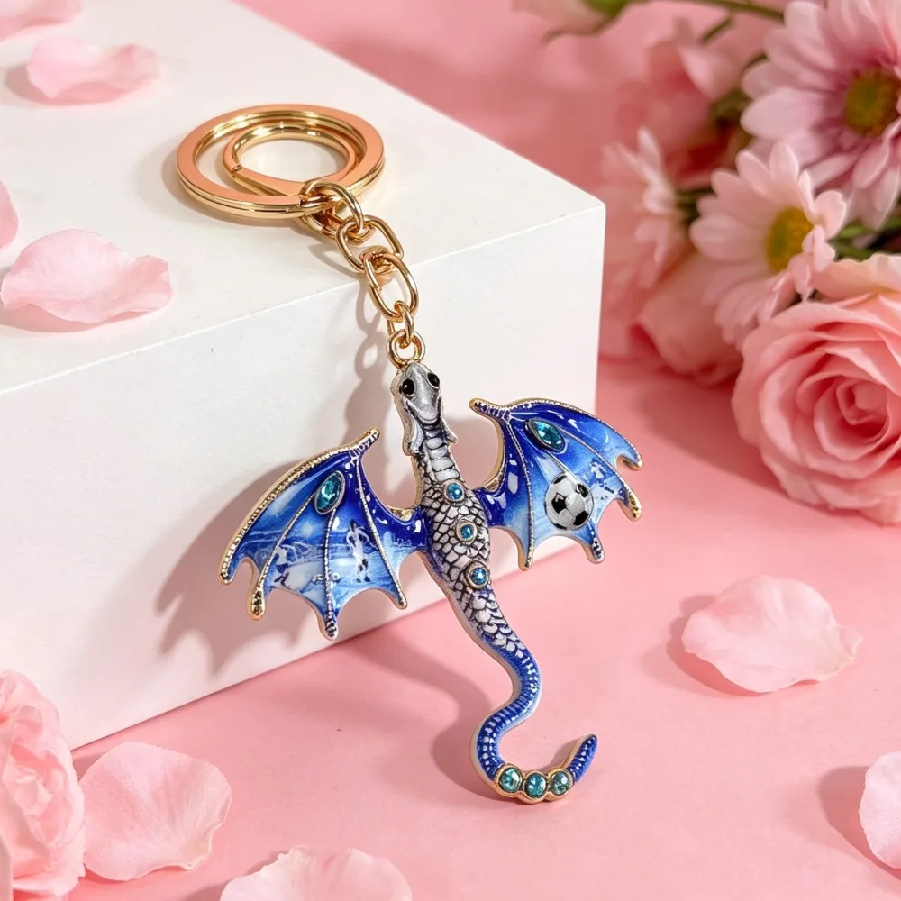 Fantasy-Drachen Emaille-Schlüsselanhänger-Set, Wyvern-Schlüsselring, Taschenanhänger, Auto-Schlüsselzubehör, Geschenk – Detail 7