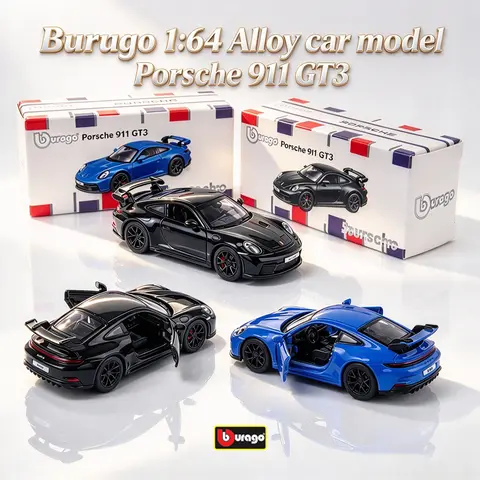 Bburago 1:64 Porsche 911 GT3 Christmas and birthday gifts car door can be opened Small size die cast alloy car model