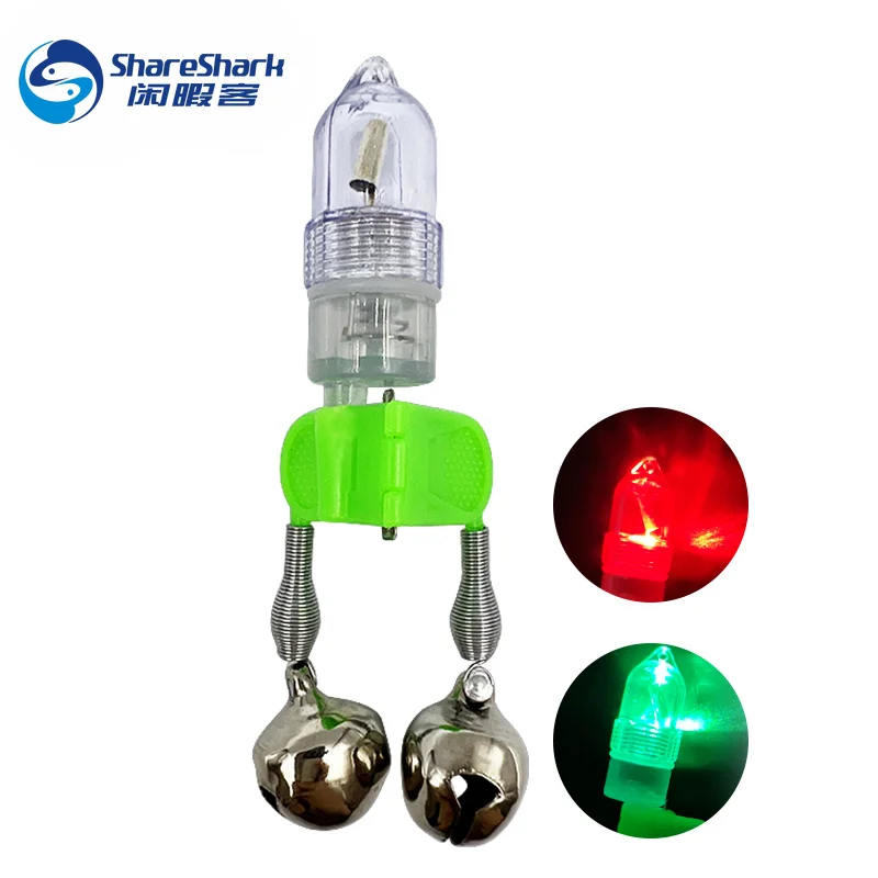 Fishing Tools LED Night Fishing Rod Bite Bait Alarm Light with Twin Bells Ring Indicator Fish Bait Alarm Fishing Accessories