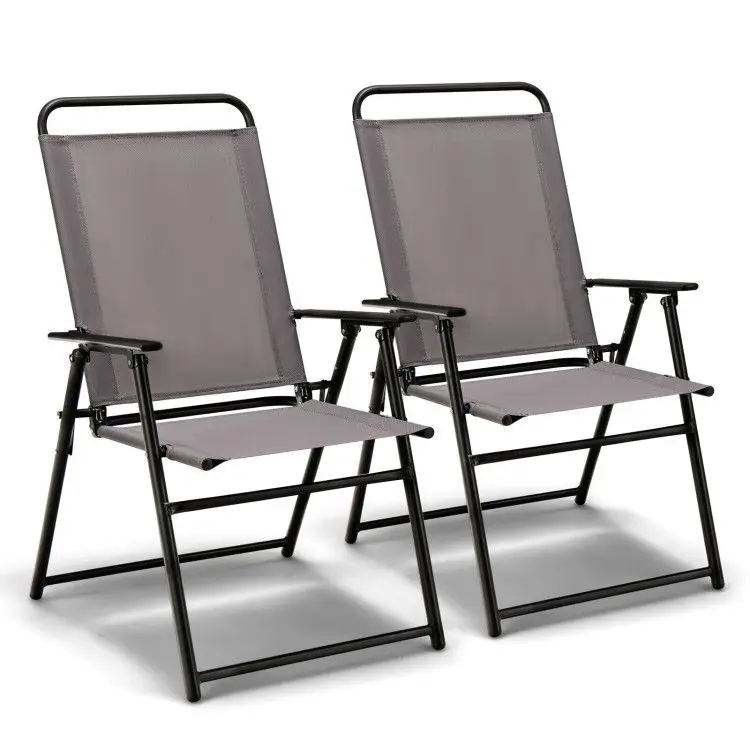 

Outdoor Folding Sling Chairs with Armrest and Backrest